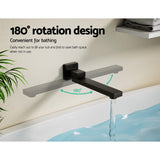 Cefito Bathroom Mixer Spout Wall Bath Tap Square Swivel Bathtub Black - 45-Degree Angle