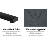 Cefito Bathroom Mixer Spout Wall Bath Tap Square Swivel Bathtub Black - Rear View