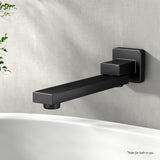 Cefito Bathroom Mixer Spout Wall Bath Tap Square Swivel Bathtub Black - Close-Up Angle
