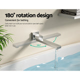 Cefito Bathroom Mixer Spout Wall Bath Tap Square Swivel Bathtub Chrome - 45-Degree Angle