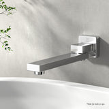 Cefito Bathroom Mixer Spout Wall Bath Tap Square Swivel Bathtub Chrome - Close-Up Angle
