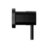 Cefito Basin Twin Tap Wall Round Brass Faucet Shower Bathtub Black - Top-Down View
