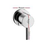 Cefito Basin Twin Tap Wall Round Brass Faucet Shower Bathtub Chrome - Front View