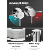 Cefito Basin Twin Tap Wall Round Brass Faucet Shower Bathtub Chrome - Close-Up Angle