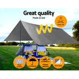 Instahut Tarp Tarpaulin 3.6x7.3m Canvas Camping Heavy Duty Sun Cover - Top-Down View