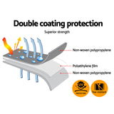 Instahut Tarp Tarpaulin 3.6x7.3m Canvas Camping Heavy Duty Sun Cover - 45-Degree Angle