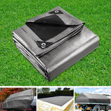 Instahut Tarp Tarpaulin 3.6x7.3m Canvas Camping Heavy Duty Sun Cover - Close-Up Angle