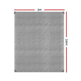 Instahut Tarp Tarpaulin 3x3.6m Canvas Camping Heavy Duty Sun Cover - Front View