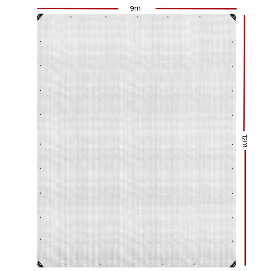 Instahut Tarp Tarpaulin 9x12m Canvas Heavy Duty Camping Cover Clear, image 2