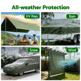 Instahut 2x3m Tarp Tarpaulin 600GSM Camping Canvas Heavy Duty Water Resistant - Rear View