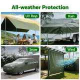 Instahut 4x6m Tarp Tarpaulin 600GSM Camping Canvas Heavy Duty Water Resistant - Rear View