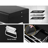 Giantz 10 Drawer Tool Box Cabinet Chest Toolbox Storage Garage Organiser Black - Side View