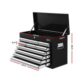 Giantz 10 Drawer Tool Box Cabinet Chest Toolbox Storage Garage Organiser Grey - Front View