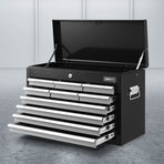 Giantz 10 drawer lockable steel tool chest in grey and black