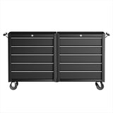 Giantz Tool Chest Trolley 10 Drawers Toolbox Storage Black - Side View