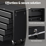 Giantz Tool Chest Trolley 10 Drawers Toolbox Storage Black - 45-Degree Angle