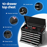 Giantz 13 Drawer Tool Box Cabinet Chest Toolbox Storage Garage Organiser Black - Side View