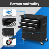 Giantz 13 Drawer Tool Box Cabinet Chest Toolbox Storage Garage Organiser Black - Top-Down View