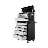 Giantz 14 Drawer Tool Box Cabinet Chest Mechanic Garage Storage Trolley Grey - Low Angle