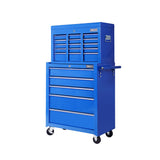 Giantz 14 Drawer Tool Box Cabinet Chest Mechanic Garage Storage Trolley Blue - Side View
