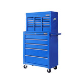 Giantz 14 Drawer Tool Box Cabinet Chest Mechanic Garage Storage Trolley Blue - Side View