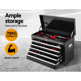 Giantz 15 Drawer Tool Box Cabinet Chest Trolley Toolbox Garage Storage Box - Side View