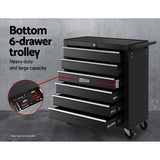 Giantz 16 Drawer Tool Box Cabinet Chest Trolley Toolbox Garage Storage Box - Rear View