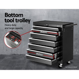 Giantz 17 Drawer Tool Box Cabinet Chest Trolley Toolbox Garage Storage Box Black - 45-Degree Angle