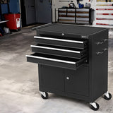 Giantz 3 Drawer Tool Box Chest Cabinet Toolbox Storage Garage Organiser Wheels - Close-Up Angle