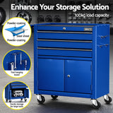 Giantz 3 Drawer Tool Box Cabinet Chest Toolbox Garage Storage Organiser - Top-Down View