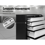 Giantz 5 Drawer Tool Box Cabinet Chest Trolley Box Garage Storage Toolbox Grey - 45-Degree Angle