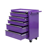 Giantz 5 Drawer Tool Chest Trolley Cabinet Toolbox Heavy Duty Garage Storage Organiser Purple - Front View