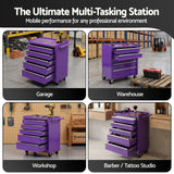 Giantz 5 Drawer Tool Chest Trolley Cabinet Toolbox Heavy Duty Garage Storage Organiser Purple - Extra Image