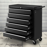Giantz 6 Drawer Tool Box Cabinet Chest Trolley Cart Garage Toolbox Storage - Low Angle