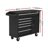 Giantz 6 Drawer Tool Box Chest Cabinet Toolbox Storage Garage Organiser Wheels - Front View