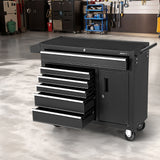 Giantz 6 Drawer Tool Box Chest Cabinet Toolbox Storage Garage Organiser Wheels - Close-Up Angle