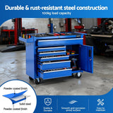Giantz 6 Drawer Tool Chest Trolley Cabinet Cart Toolbox Storage Organiser Wheels - Top-Down View