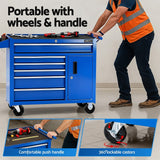 Giantz 6 Drawer Tool Chest Trolley Cabinet Cart Toolbox Storage Organiser Wheels - 45-Degree Angle