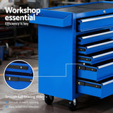 Giantz 6 Drawer Tool Chest Trolley Cabinet Cart Toolbox Storage Organiser Wheels - Rear View