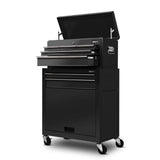 Giantz 7 Drawer Tool Box Cabinet Chest Trolley Toolbox Garage Storage Black - Side View