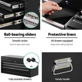 Giantz 7 Drawer Tool Box Cabinet Chest Trolley Toolbox Garage Storage Black - Close-Up Angle
