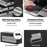 Giantz 7 Drawer Tool Box Cabinet Chest Trolley Toolbox Garage Storage Grey - Close-Up Angle