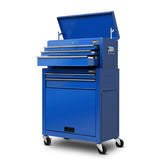 Giantz 7 Drawer Tool Box Cabinet Chest Trolley Toolbox Garage Storage Blue - Side View