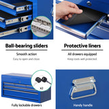 Giantz 7 Drawer Tool Box Cabinet Chest Trolley Toolbox Garage Storage Blue - Close-Up Angle