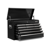 Giantz 9 Drawer Tool Box Cabinet Chest Toolbox Storage Garage Organiser Black - Side View