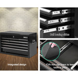Giantz 9 Drawer Tool Box Cabinet Chest Toolbox Storage Garage Organiser Black - Top-Down View