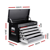 Giantz 9 Drawer Tool Box Cabinet Chest Toolbox Storage Garage Organiser Grey - Front View