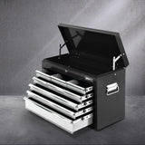 Giantz 9 Drawer Tool Box Cabinet Chest Toolbox Storage Garage Organiser Grey - Low Angle