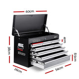 Giantz 9 Drawer Tool Box Cabinet Chest Toolbox Storage Garage Organiser Grey - Front View
