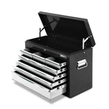 Giantz 9 Drawer Tool Box Cabinet Chest Toolbox Storage Garage Organiser Grey - Close-Up Angle
